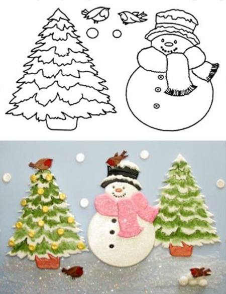 Large Snowman and Tree