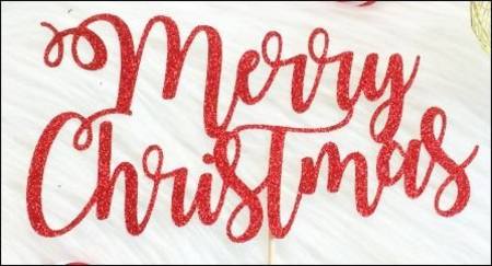 Merry Christmas, Cake topper, Red
